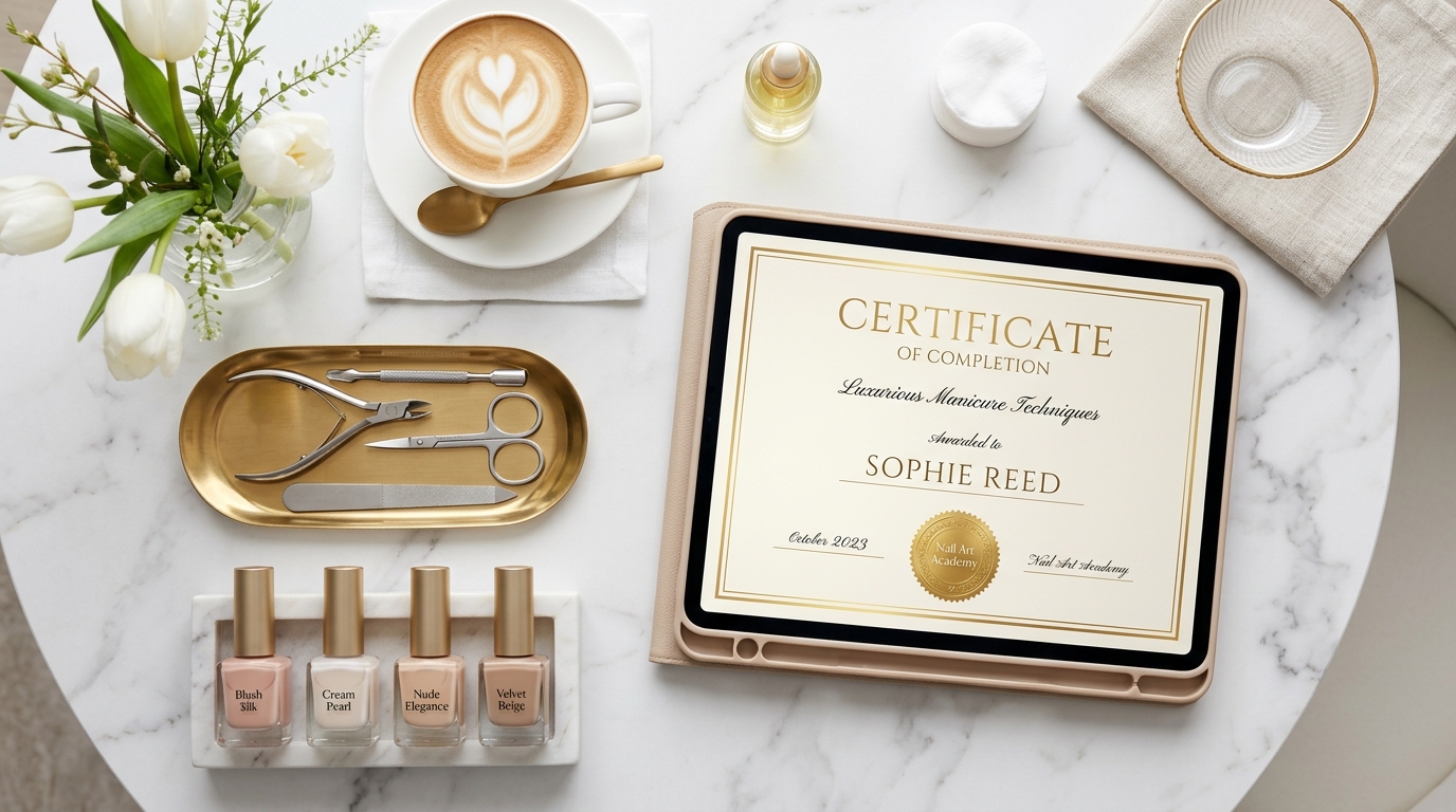 Estação de manicure com certificado